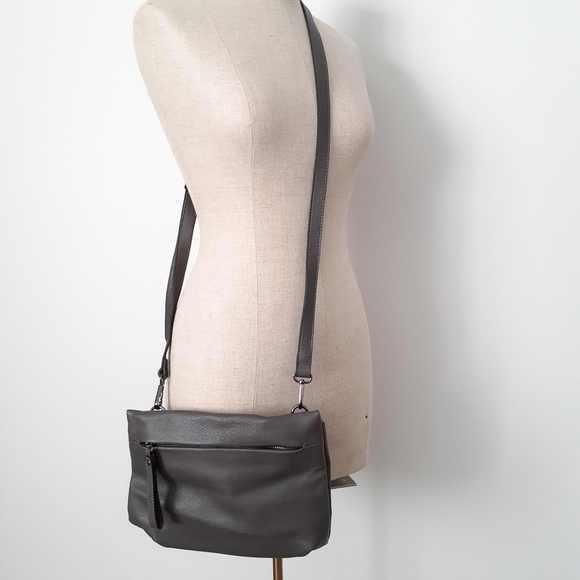 Grey Faux Leather Crossbody Bag - Picture 5 of 5